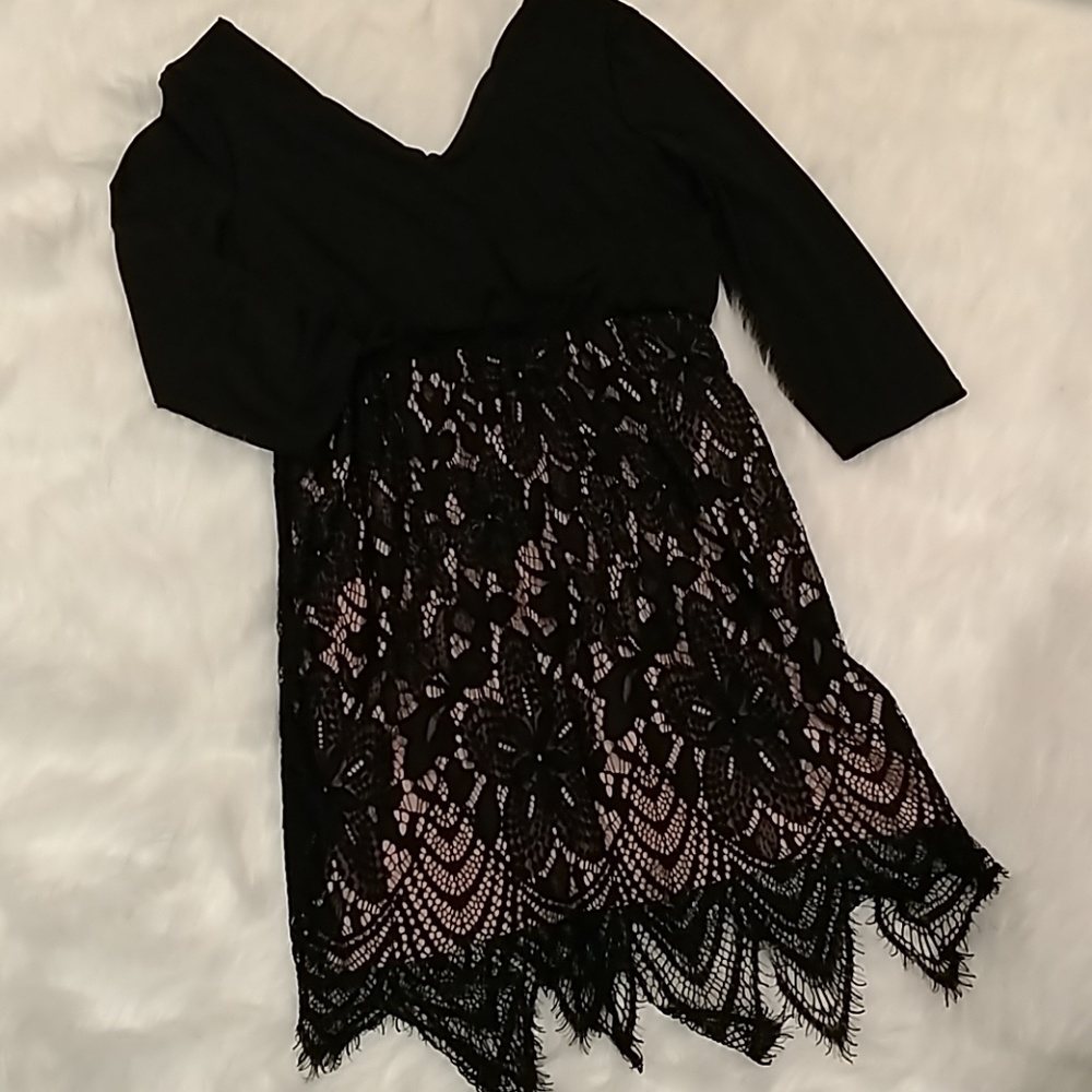 Maurice's black and lace dress size large
